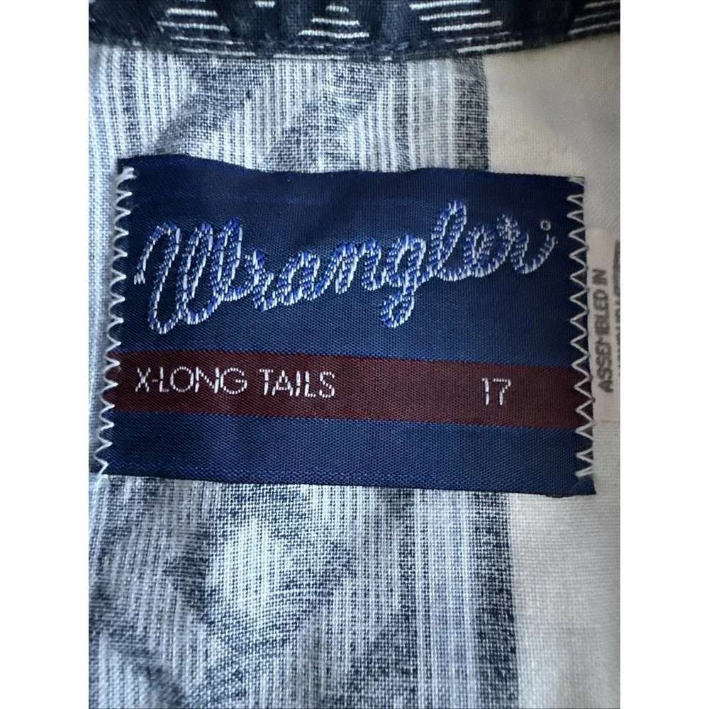 Wrangler Shirt Men X Long Tails Ranch Rider Rodeo Western Aztec Adult 17 - Picture 8 of 10